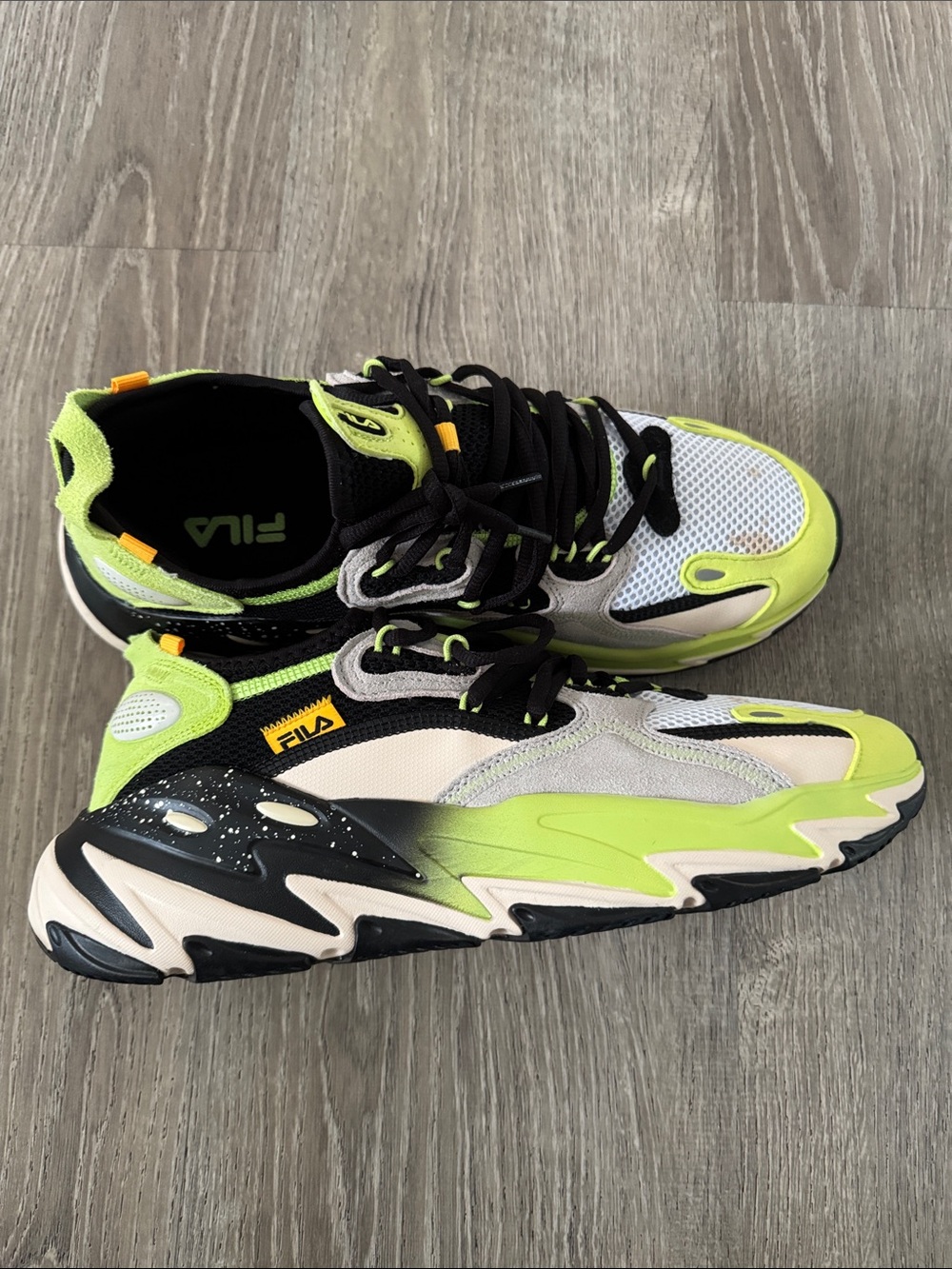Fila Neon Lime and Black Men’s Athletic Sneakers